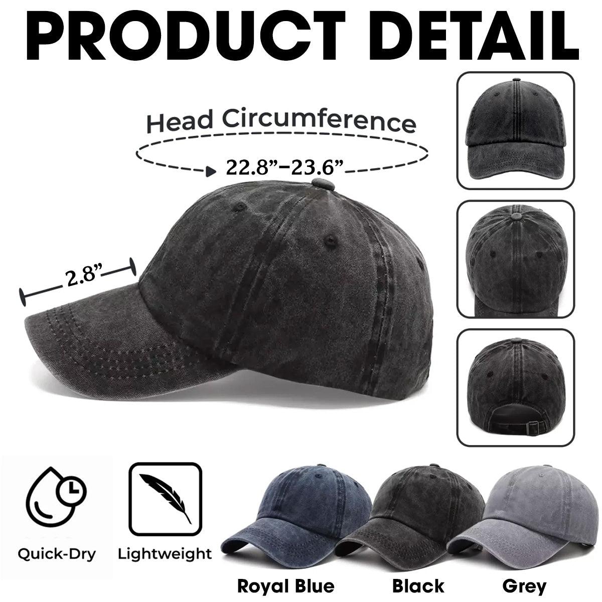Cool Dog Father - Personalized Custom Vintage Washed Denim Cap