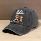 Cool Dog Father - Personalized Custom Vintage Washed Denim Cap