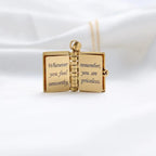 Personalized Text Book Necklace – Adjustable Pendant with Message Inside Meaningful Jewelry
