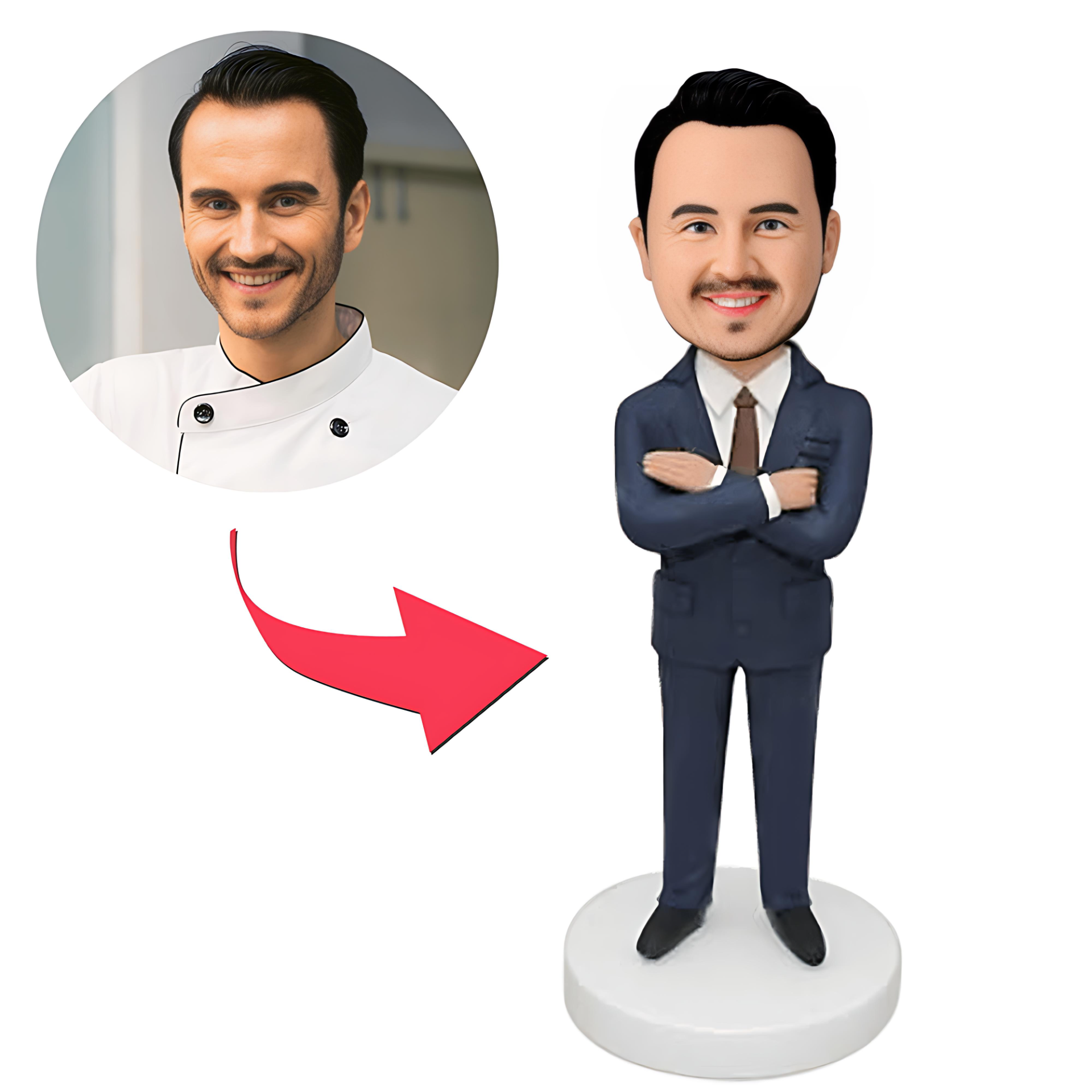 Boss's Day Gifts Businessman Custom Bobblehead With Engraved Text