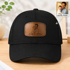 Father's Day Gifts, Custom Photo Sketch Line Art Father's Day Gift For Dad, Husband - Personalized Cap