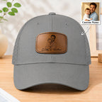 Father's Day Gifts, Custom Photo Sketch Line Art Father's Day Gift For Dad, Husband - Personalized Cap