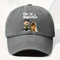 Cool Dog Father - Personalized Custom Vintage Washed Denim Cap