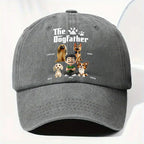 Cool Dog Father - Personalized Custom Vintage Washed Denim Cap