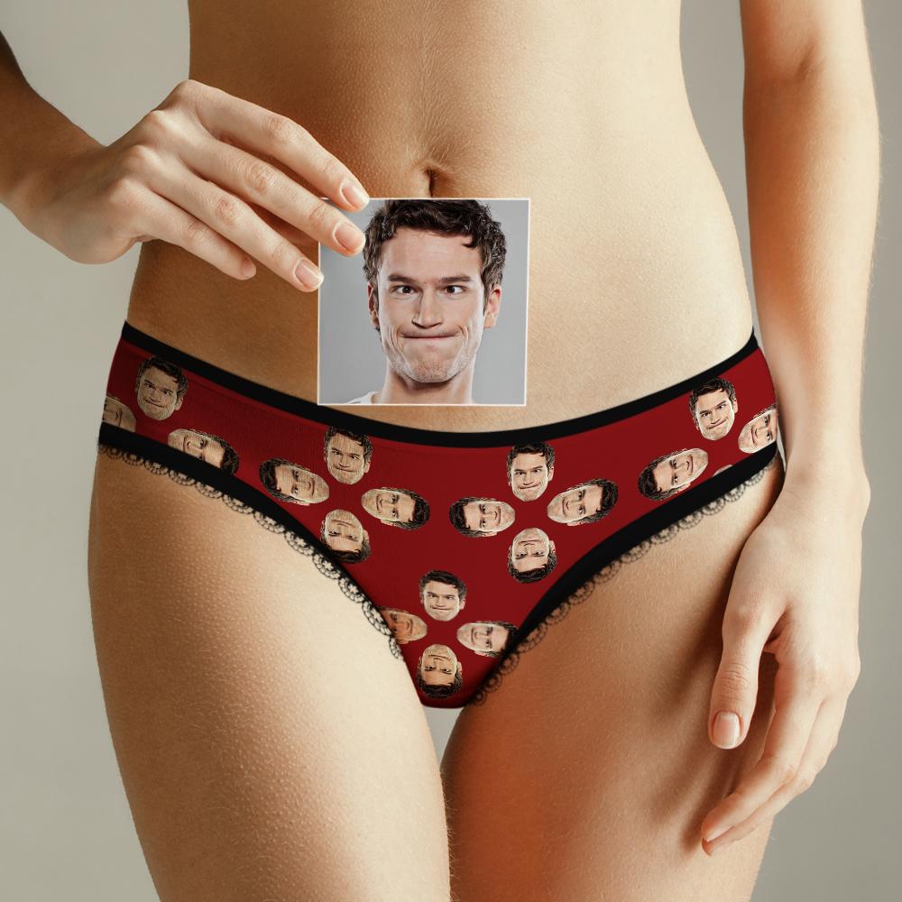 Custom Face Underwear for Her Personalized Multiple Color Women's Classic Thongs Lingerie Valentine Gift for Her