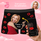 Custom Sexy Red Lips Boxer Brief with Face and Name