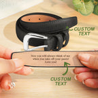 Personalized Men's PU Leather Belt with Engraved Text Birthday Anniversary Gift for Him