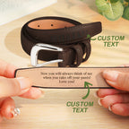 Personalized Men's PU Leather Belt with Engraved Text Birthday Anniversary Gift for Him