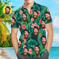Custom Hawaiian Shirts Red Flowers Design Online Preview Personalized Aloha Beach Shirt For Men