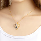 Custom Photo Engraved Necklace Angel Wings Heart Gifts
