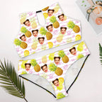 Custom Face Plus Size Swimwear Personalized Pineapple High Waist Bikini Swimsuit