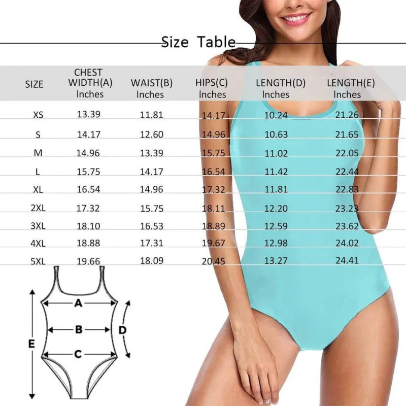 Custom Swimwear Boyfriend Face One Piece Bathing Suit Husband Face American Flag Swimsuit